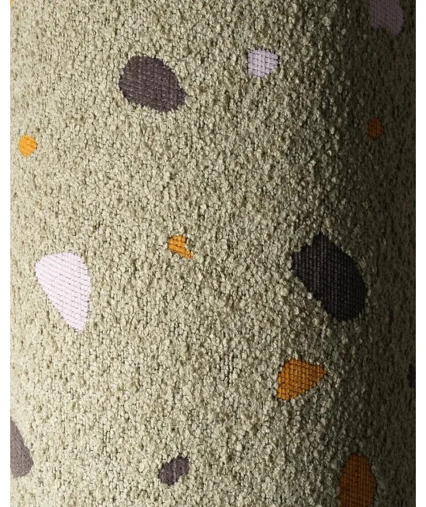 Zielony puf dziecięcy z materiału bouclé/z tkaniny szenilowej Terrazzo Cloud – Wigiwama