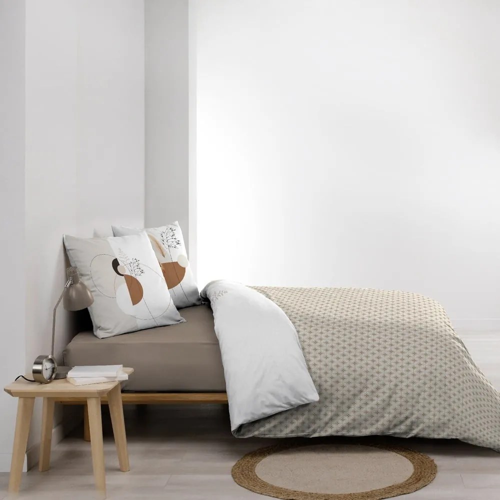 Biało-beżowa bawełniana pościel dwuosobowa 240x220 cm Natacha – douceur d'intérieur