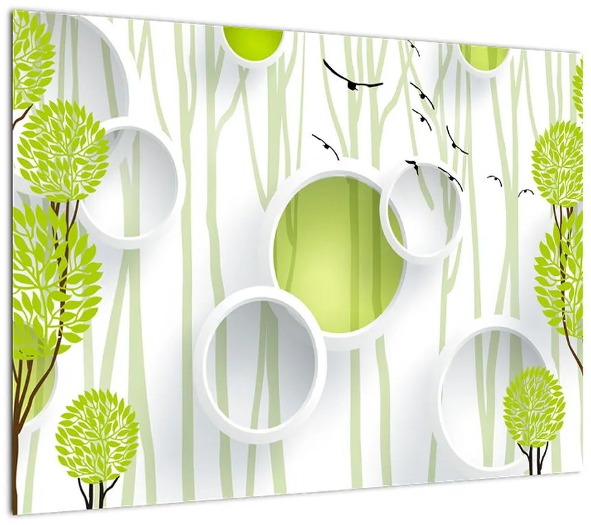 Obraz na szkle abstrakcji z drzewami (70x50 cm)