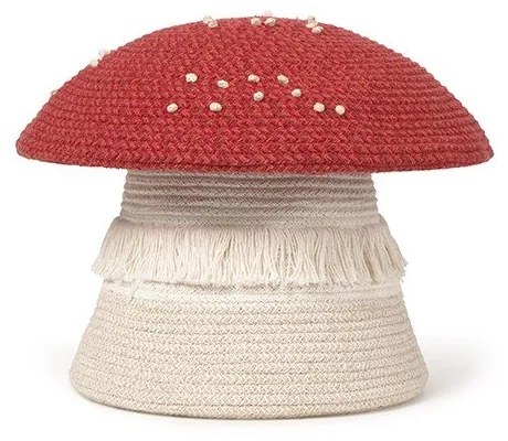 Czerwono-kremowy tekstylny dziecięcy kosz na zabawki ø 38x33 cm Big Mushroom – Lorena Canals