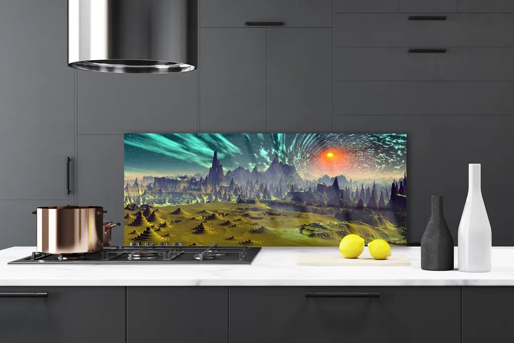 Dekor Szklany do Kuchni Modernistyczna Kompozycja Graficzna