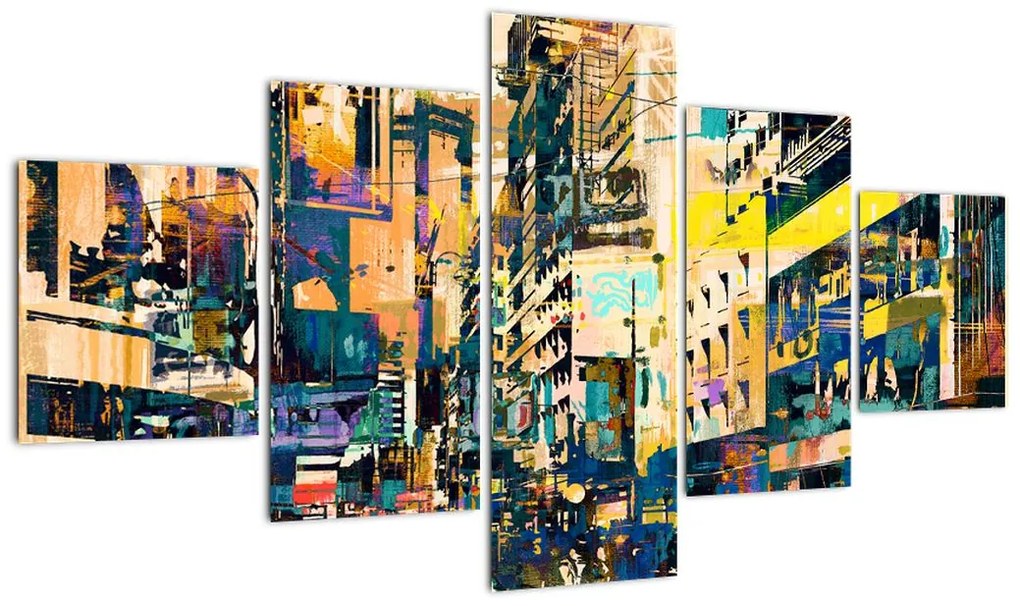 Obraz malowanej abstrakcji (125x70 cm)
