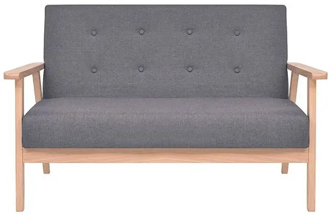 2-osobowa ciemnoszara sofa retro - Garner 2X