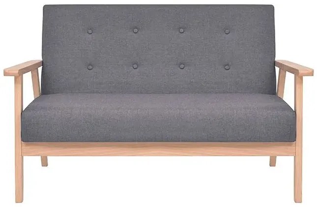 2-osobowa ciemnoszara sofa retro Sixo