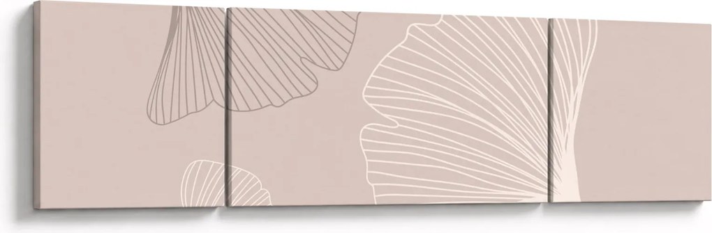 Obraz - Beżowe liście N⁰6 (170x50 cm)