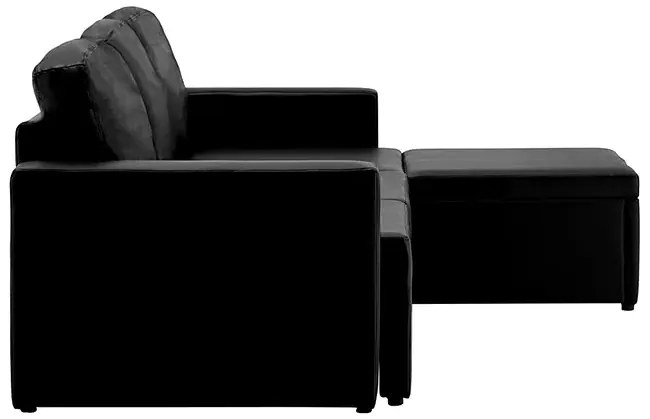 Rozkładana sofa modułowa czarna - Odi 4Q