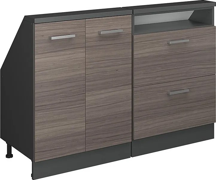 Zestaw szafek na dach skośny szlachetny szary/antracyt 120x46x81.6 rion