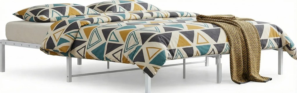 Białe industrialne łóżko metalowe 120x200 cm T2-G19