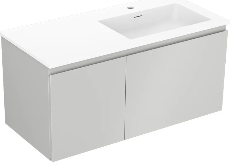 Mexen Orio szafka łazienkowa 100 cm z umywalką Otis prawą, 1S, 1D, szara mat/biała mat - 91A13-10047-3-BBFF62-W18P01