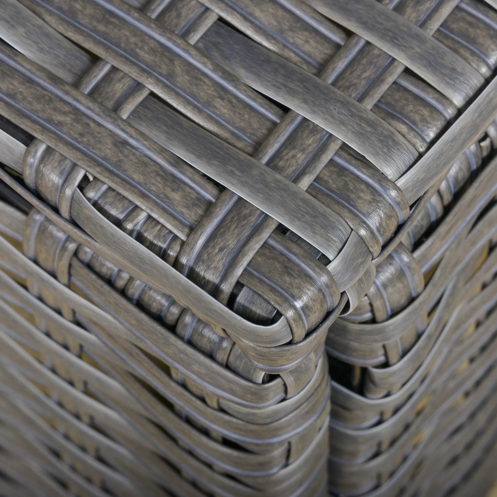 Outsunny Komplet wypoczynkowy z technorattanu, 10-częściowy Komplet stolik z krzesłami, zestaw ogrodowy, zestaw wypoczynkowy, zestaw mebli ogrodowych