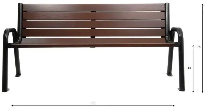 Stalowa ławka parkowa palisander - Tremis 2V