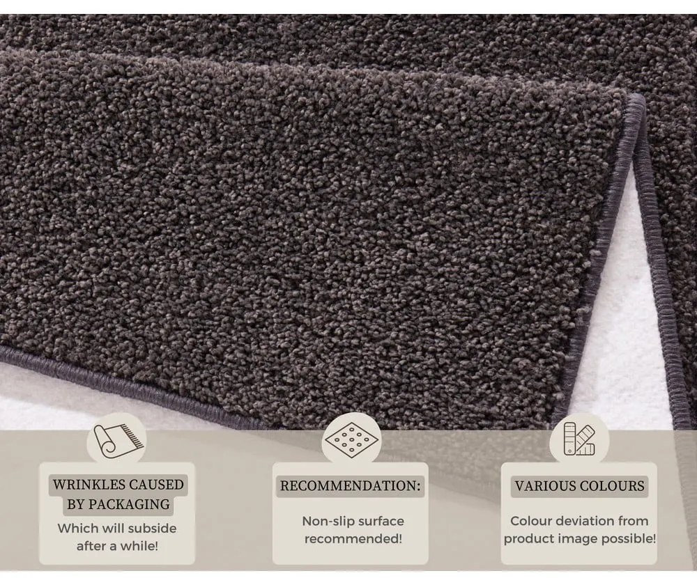Antracytowy chodnik Hanse Home Pure, 80x200 cm