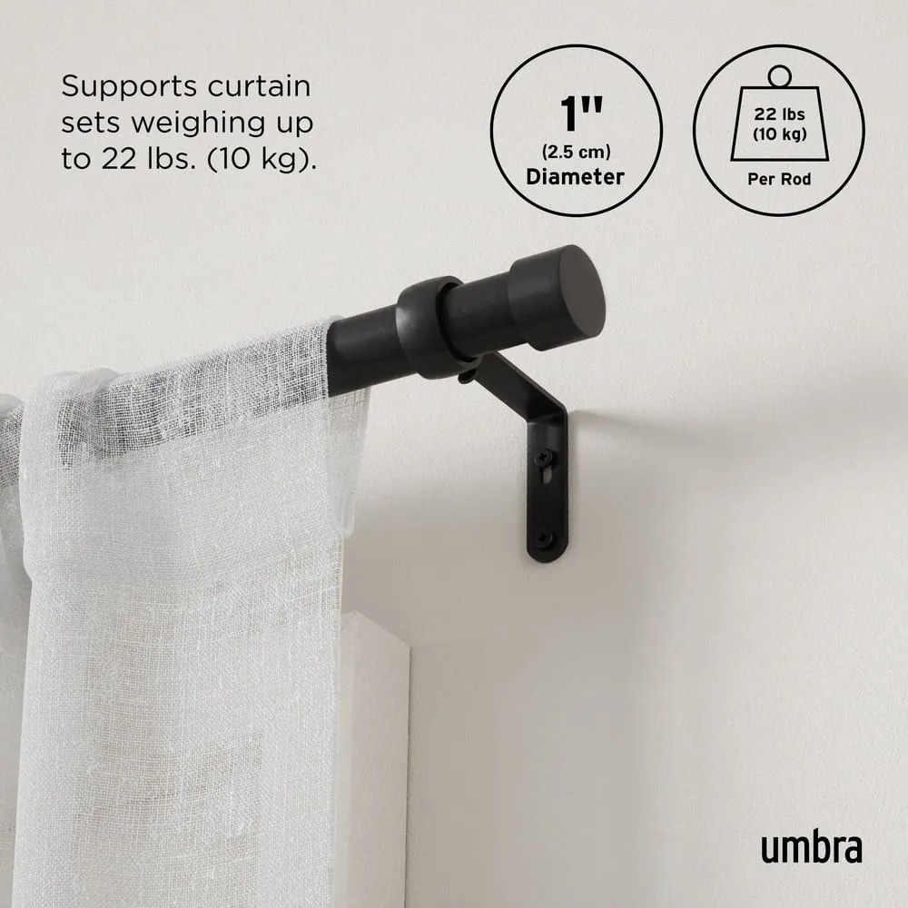 Stalowy regulowany karnisz 305 - 457 cm Cappa – Umbra