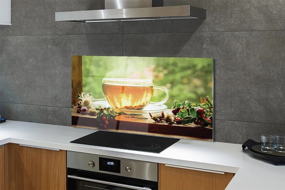 Szklany Panel Gorący Napar Ziołowy