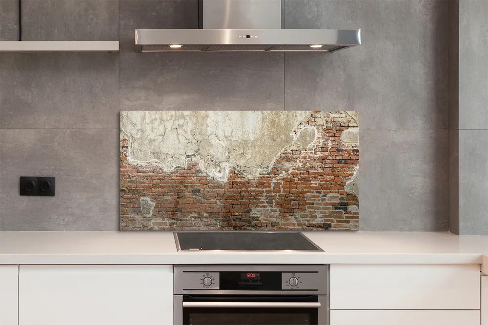 Szkło Ozdobne do Kuchni Klasyczna Czerwona Cegła