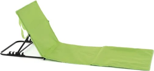 Składana mata plażowa z oparciem, zielona, 158x58 cm, Oxford