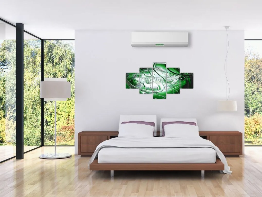 Zielony abstrakcyjny obraz (125x70 cm)