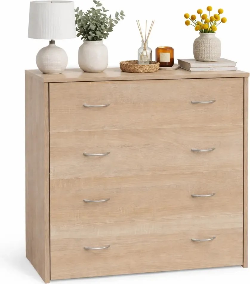 Komoda z 4 szufladami w kolorze dębu L4-P48