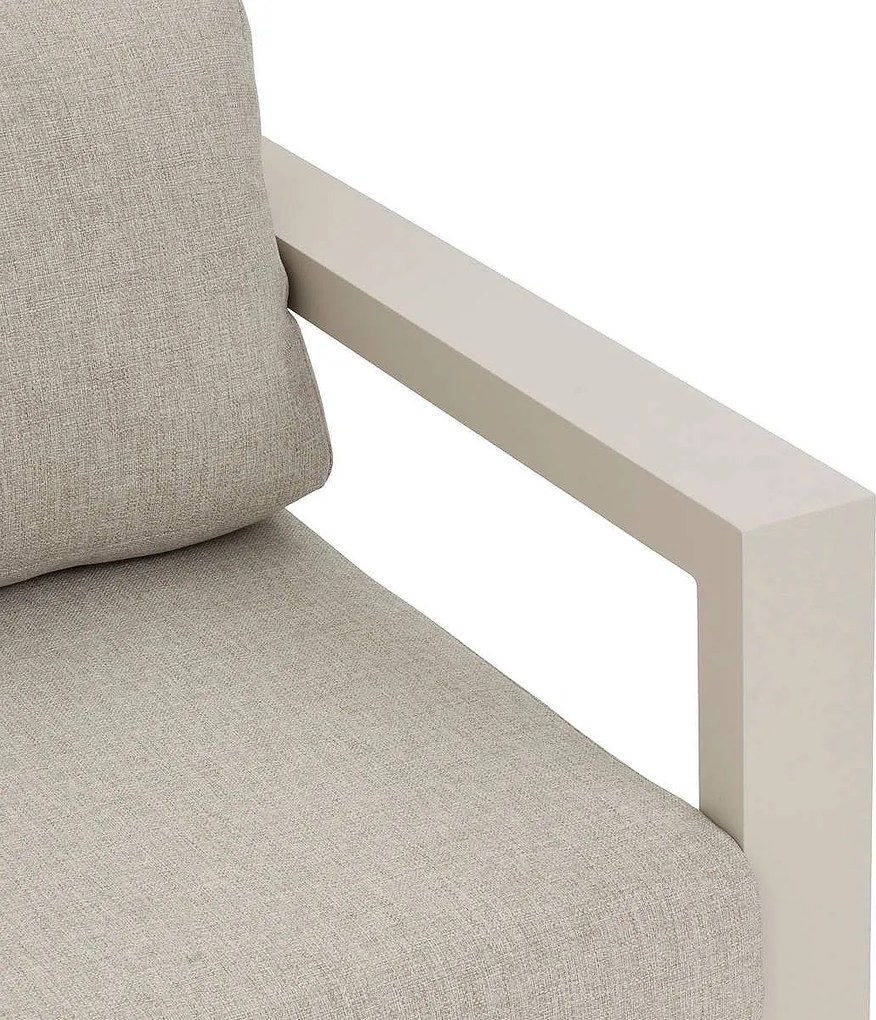 Narożny zestaw aluminiowy VANCOUVER dla 5 osób (kość słoniowa)