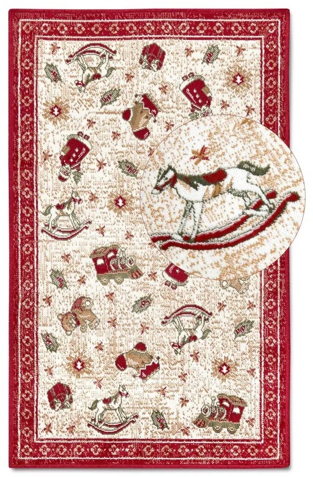 Czerwony dywan z mieszanki bawełny ze świątecznym motywem 50x80 cm Toy's Delight Red Christmas – Villeroy&amp;Boch