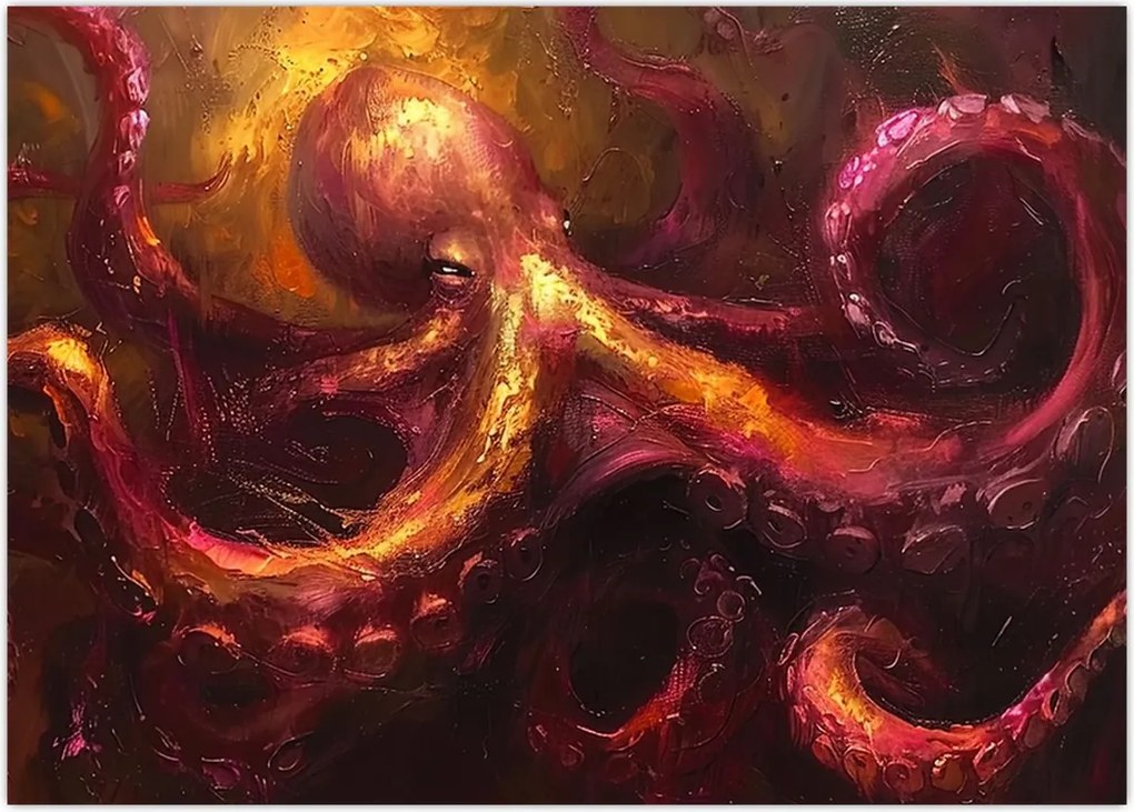 Obraz - Ośmiornica, obraz olejny (70x50 cm)