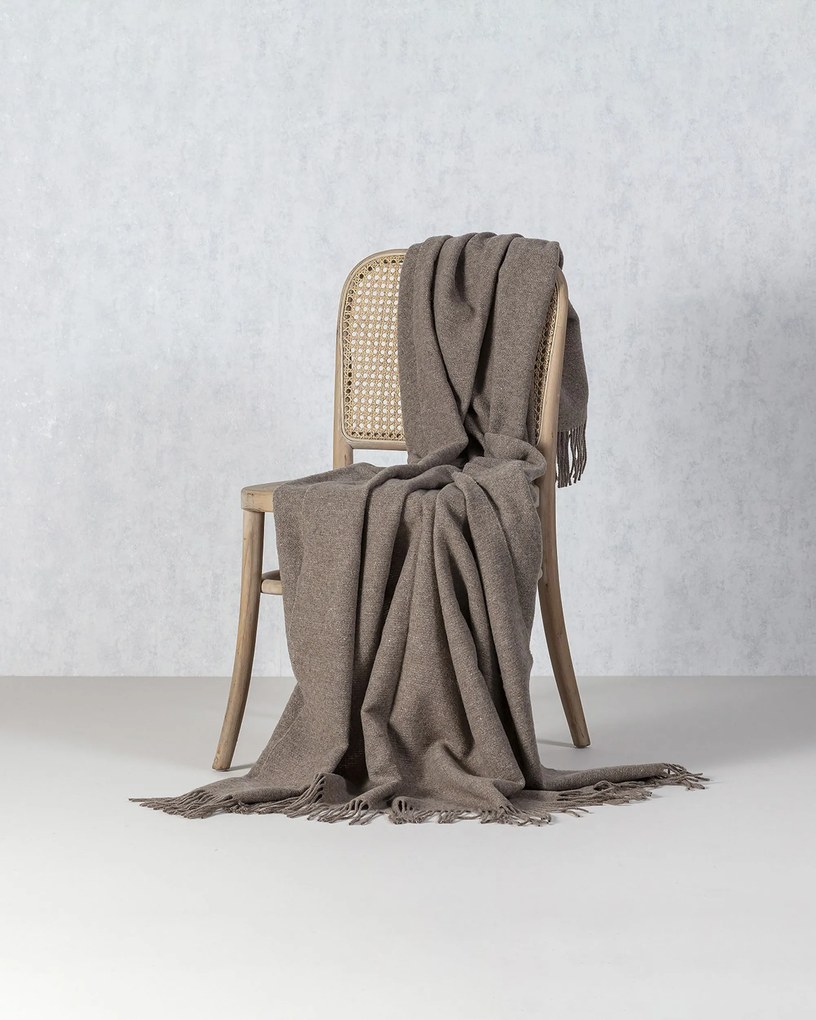 Pled Merinos 140x200 cm melange brown