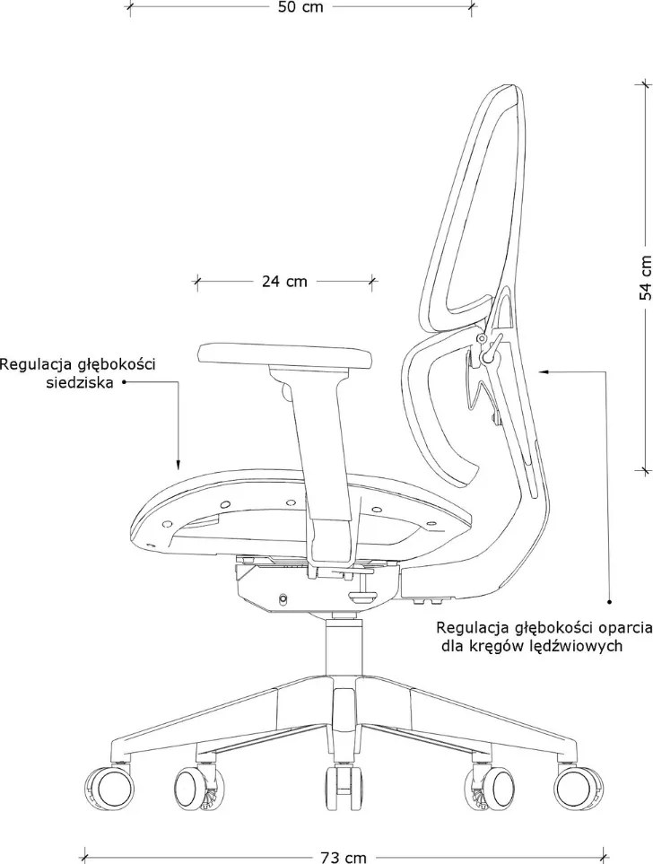 Regulowane krzesło biurowe Ergo Low, siatka/tkanina