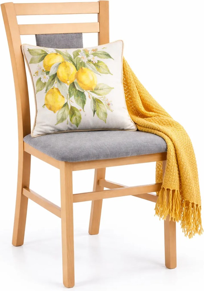 Krzesło drewniane tapicerowane dąb miodowy W0-B93