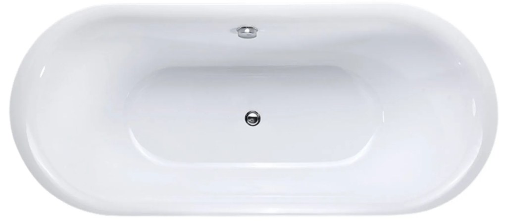 Wanna wolnostojąca akrylowa owalna 170 x 75 cm LARSO z przelewem okrągłym chrom | Możliwa opcja Go Color : Wybierz swój kolor - Twój wybrany kolor z palety RAL