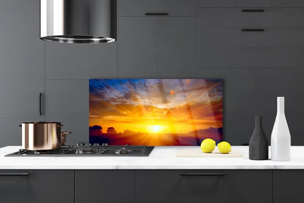 Szkło nad Blatem Złoty Zachód Nad Horyzontem