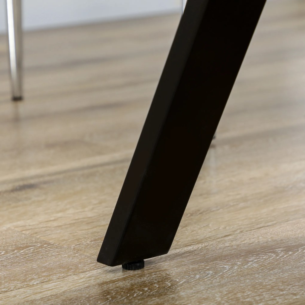 HOMCOM Stół Jadalniany Kuchenny z Wzorem Kamienia Elegancki Szary 140x80x76cm | Aosom PL