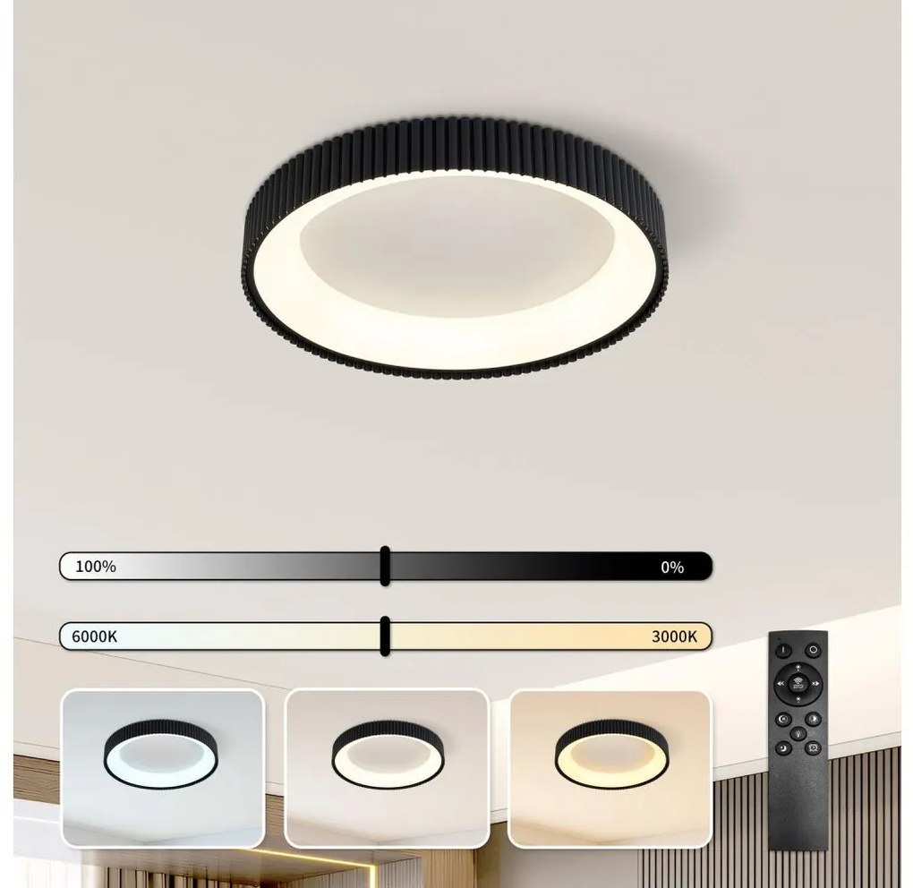 Brilagi - LED ściemnialna lampa sufitowa FALCON MODERN LED/30W/230V 40 cm czarna + pilot