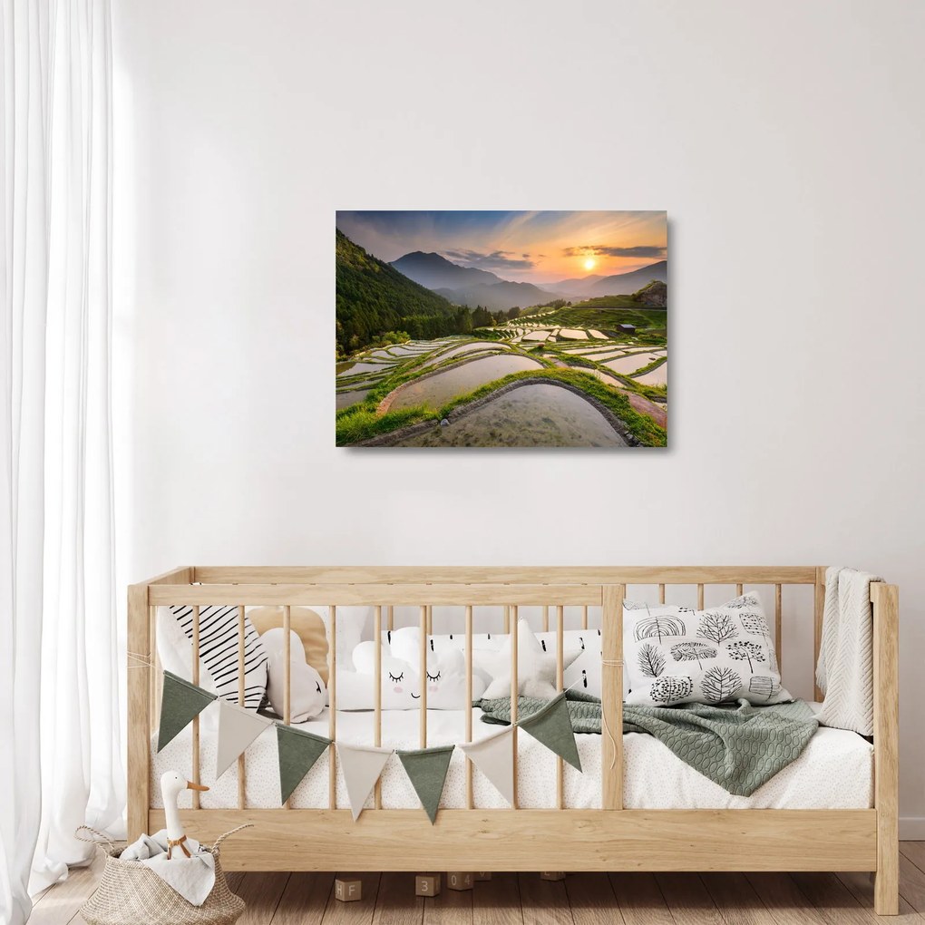 Obraz na szkle - Tarasy ryżowe (70x50 cm)