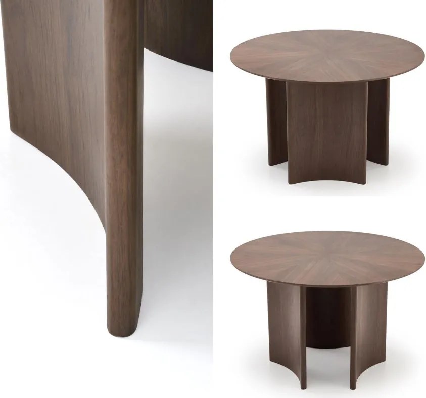 Okrągły orzechowy stół Caldo Halmar