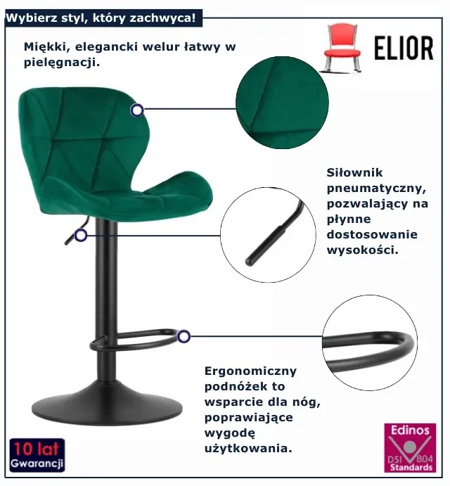 Zielony aksamitny hoker K7-T84