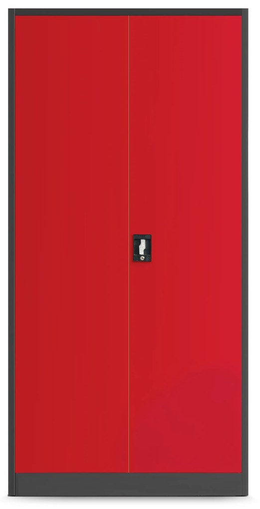 Warsztatowo-narzędziowa szafa metalowa BRUNO, 920 x 1850 x 500 mm, antracytowo-czerwona