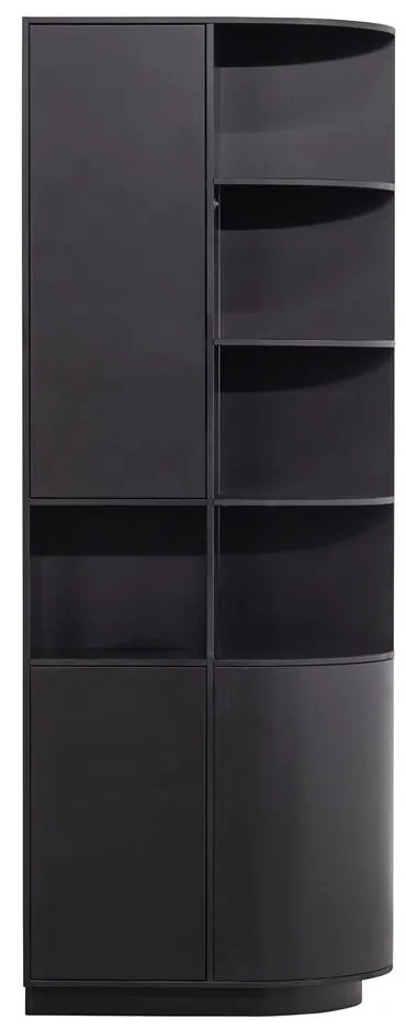 Czarny regał modułowy z litego drewna sosnowego 78x210 cm Finca – WOOOD