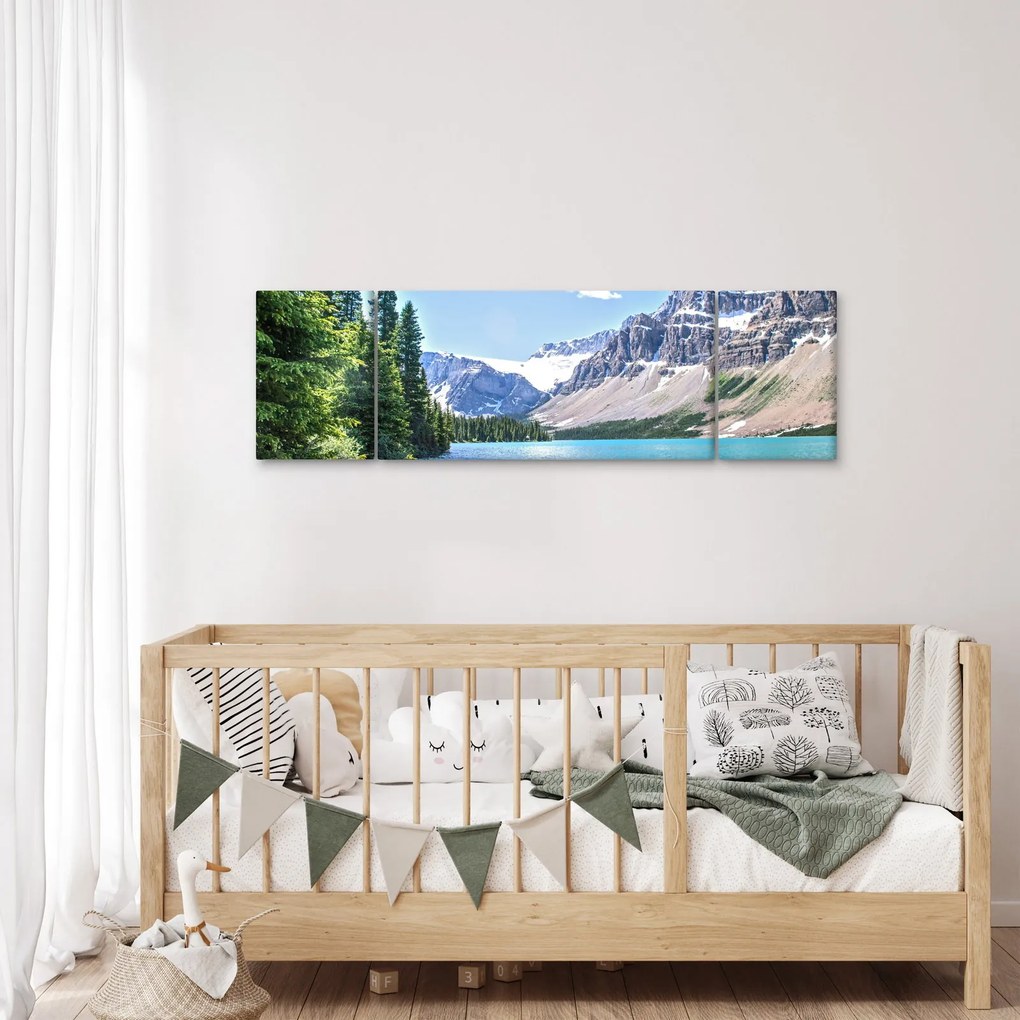 Obraz alpejskiego jeziora (170x50 cm)