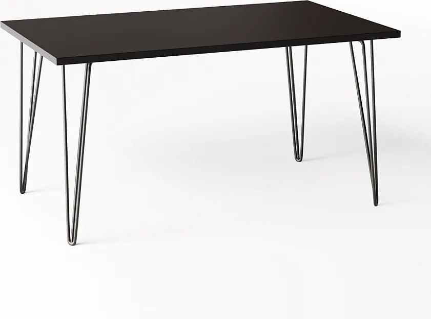 Stół FISK 138 x 80 cm do kuchni, salonu, jadalni Czarny