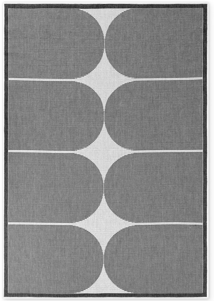 Dywan zewnętrzny dwustronny Duet kremowo-czarny 160 cm x 230 cm
