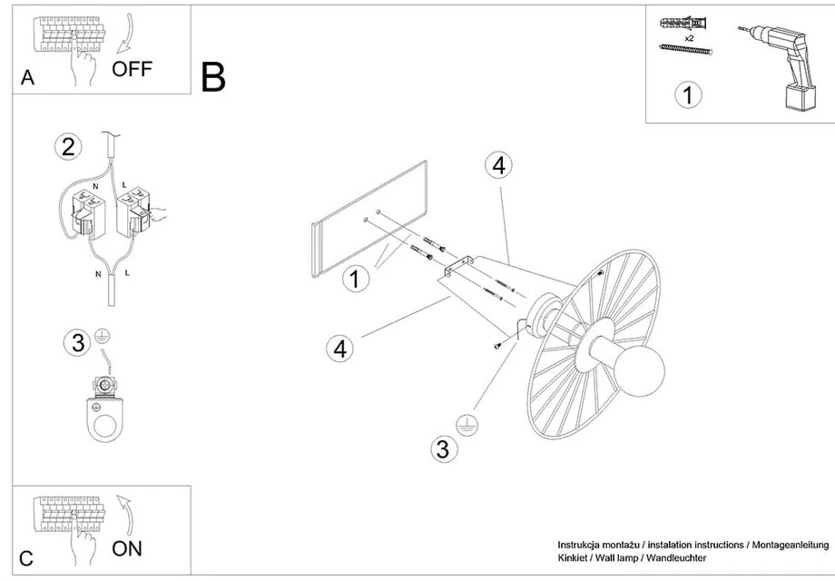 Czarna lampa sufitowa ø 45 cm Soho – Sollux
