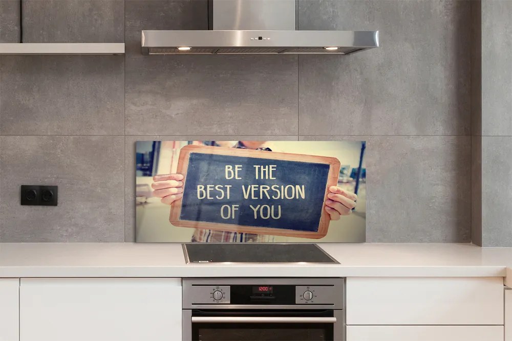 Szklany Panel Drewniana Tabliczka z Napisem