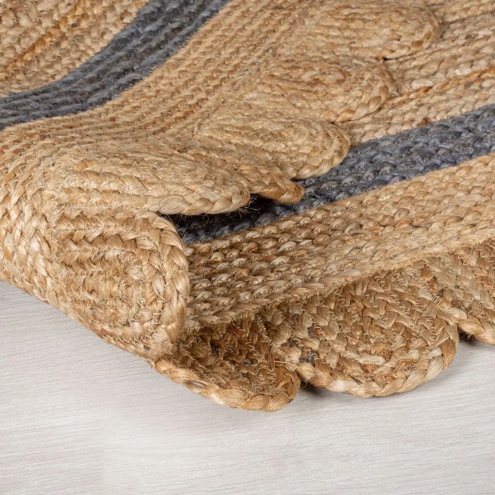 Szaro-naturalny dywan z juty tkany ręcznie 160x230 cm Grace Grey – Flair Rugs