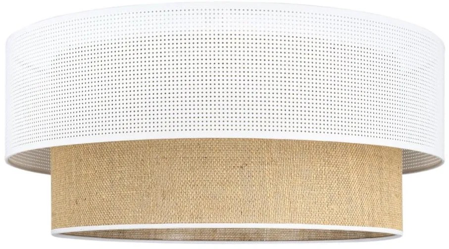 Lampa sufitowa BORHO 1xE27/60W/230V śr. 40 cm biała/juta