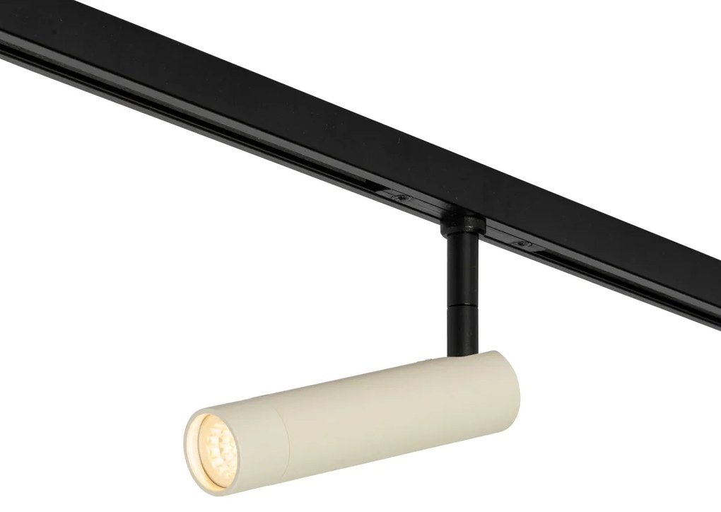 Nowoczesny reflektor Slimline Uzzy w kolorze beżowym z czarnym wykończeniem do systemu szynowego jednofazowego Nowoczesny Oswietlenie wewnetrzne