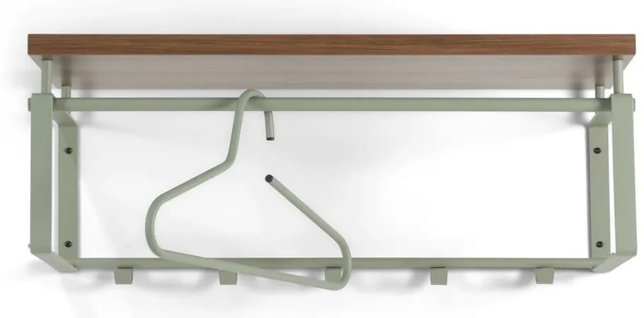 Brązowy/szarozielony metalowy wieszak ścienny z półką 70 cm Rex – Spinder Design