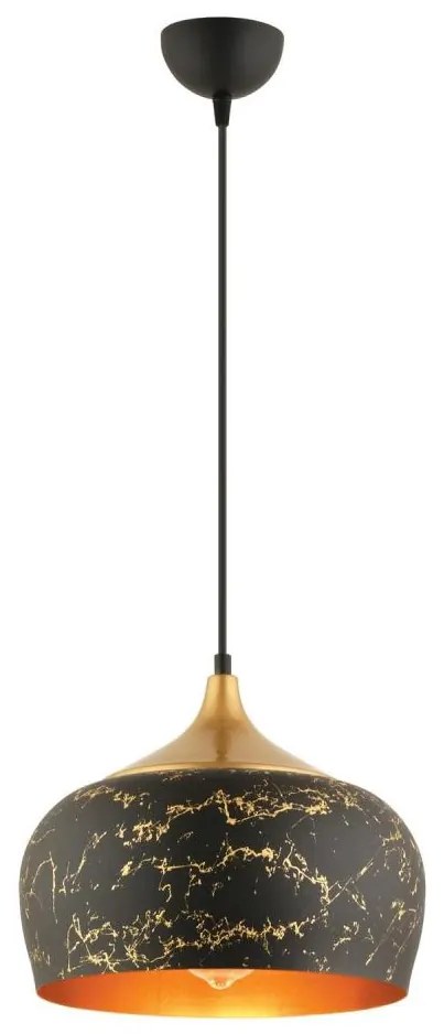 Lampa wisząca na lince MONZA 1xE27/40W/230V śr. 30 cm czarna/brązowa