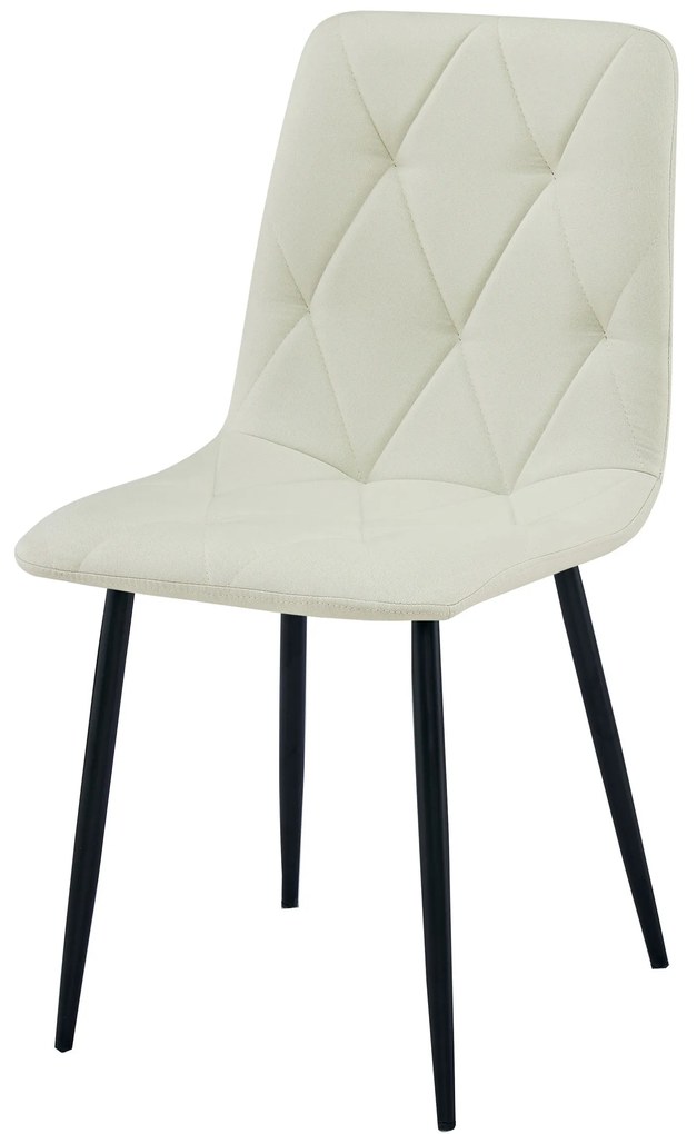 Kremowe krzesło do kuchni LIBRA z czarnymi nogami