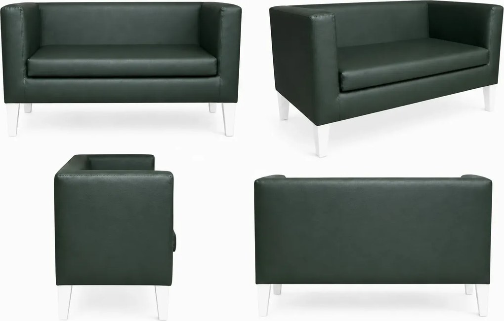 Sofa Monaco : Kolor nogi - Biała, Kolor tkaniny - EKO-SKÓRA - 6D, Typ tkaniny - Eko-skóra , Wysokość nogi - 20 cm
