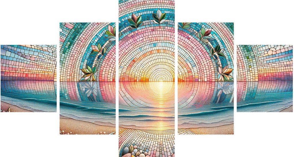 Obraz – Mozaika zachodzącego słońca (125x70 cm)